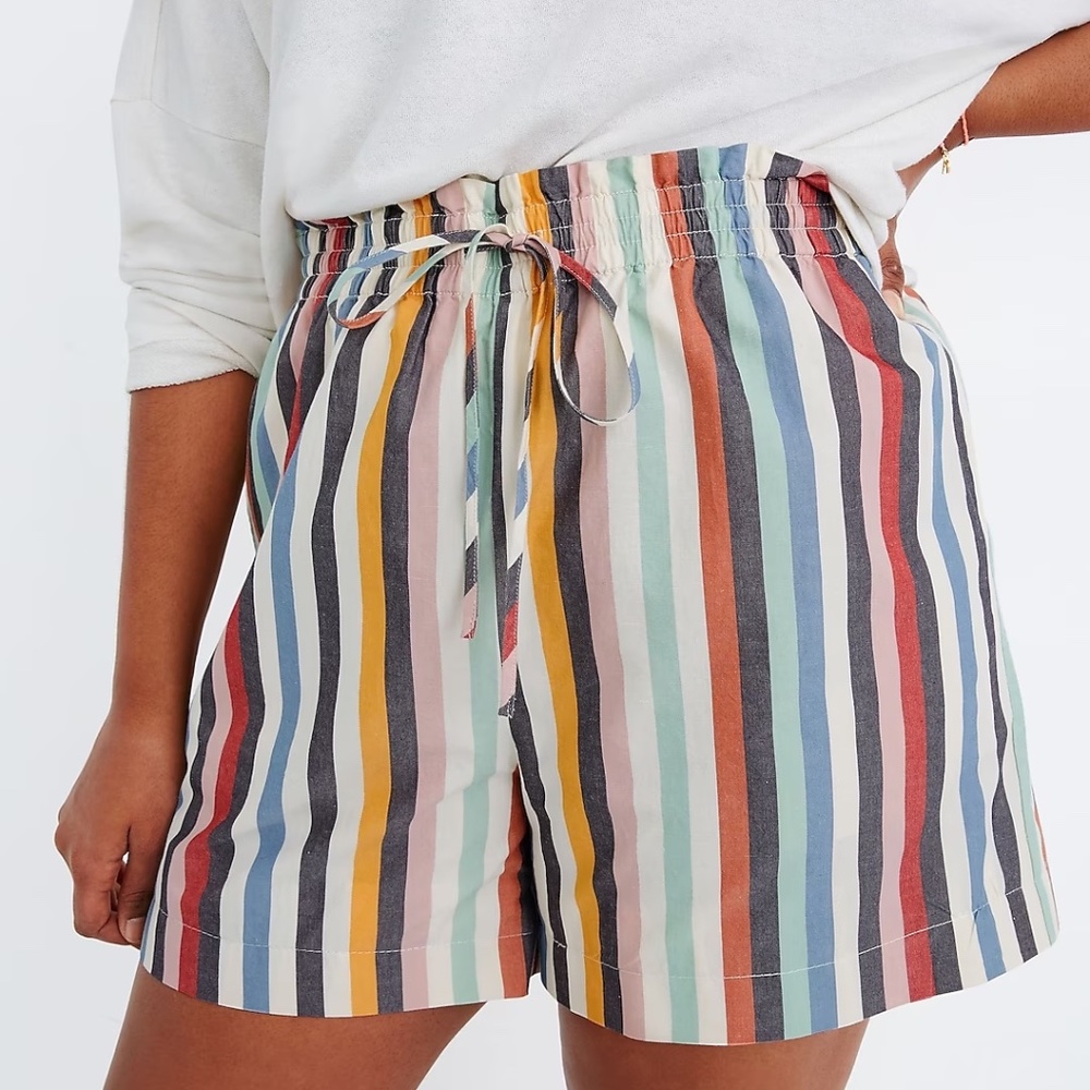 Madewell smocked-waist pull-on shorts